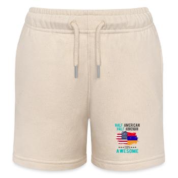 Halb Amerikaner Halb Armenier - Kinder Organic Joggingshorts Mini Bolter von Stanley/Stella - Natur - Vorne