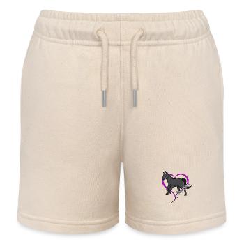 Pferdeliebhaber - Hannoveraner - Kinder Organic Joggingshorts Mini Bolter von Stanley/Stella - Natur - Vorne