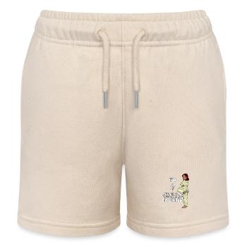 I'm 9 - Girl Karate - Kids Organic Sweat Shorts by Stanley/Stella - soft Ecru - Front