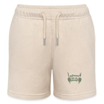 Koch Shirt Aufessen ! Hab ich gesagt - Kinder Organic Joggingshorts Mini Bolter von Stanley/Stella - Natur - Vorne