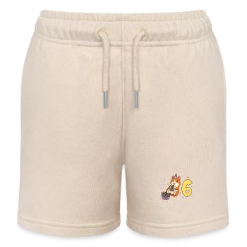 Mit Hamster - Kinder Geburtstag 6 Jahre - Kinder Organic Joggingshorts Mini Bolter von Stanley/Stella - Natur - Vorne