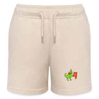 With TREX - Guys' birthday 4 years - Kids Organic Sweat Shorts by Stanley/Stella - soft Ecru - Front