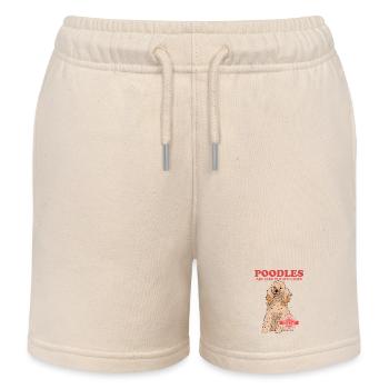 Poodle Dog Dog Owner Dog Lovers Gift - Kids Organic Sweat Shorts by Stanley/Stella - soft Ecru - Front