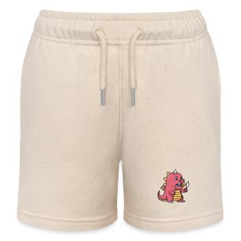 Baby Dragon Hungry Hungry Hunger Kids Baby - Kids Organic Sweat Shorts by Stanley/Stella - soft Ecru - Front
