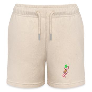 Axolotl Leprechaun - St Patrick's Axolotl - Kids Organic Sweat Shorts by Stanley/Stella - soft Ecru - Front