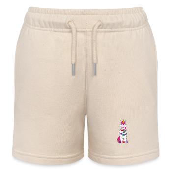 Licorne collectrice de coquillages - Short de jogging enfant bio Stanley/Stella - écru doux - Devant