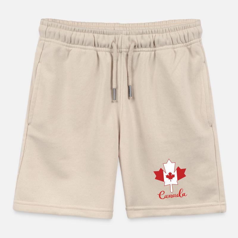 Canada Maple Leaf Canada Maple Leaf Flag Kids Organic Sweat Shorts by Stanley/Stella