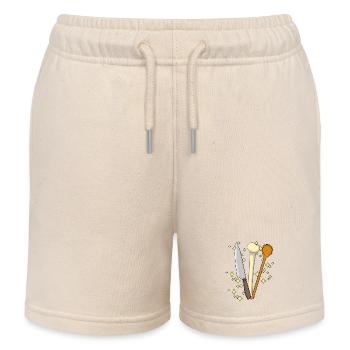 Magical cooking Kitchen Stars Meat Chef - Kids Organic Sweat Shorts by Stanley/Stella - soft Ecru - Front