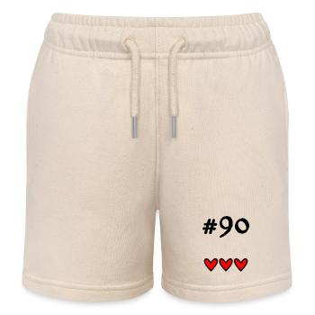 90 YEARS. 90TH ANNIVERSARY. BIRTHDAY 90 YEARS. 90 - Kids Organic Sweat Shorts by Stanley/Stella - soft Ecru - Front