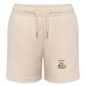 Bücherwurm Regenwurm mit dem Spruch: So viele - Kinder Organic Joggingshorts Mini Bolter von Stanley/Stella - Natur - Vorne