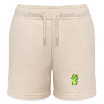 Cartoon Gecko zeigt Ich Liebe Dich - Kinder Organic Joggingshorts Mini Bolter von Stanley/Stella - Natur - Vorne