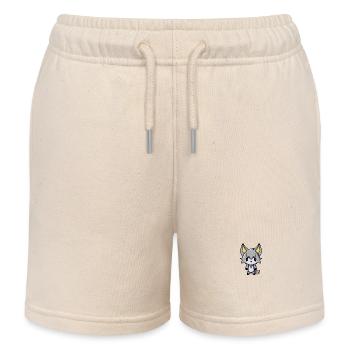 Wolf Wolfshund Vampir Emo - Kinder Organic Joggingshorts Mini Bolter von Stanley/Stella - Natur - Vorne