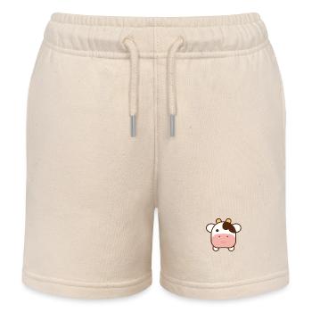 Süße Emo Kuh im Kawaii Stil - Kinder Organic Joggingshorts Mini Bolter von Stanley/Stella - Natur - Vorne