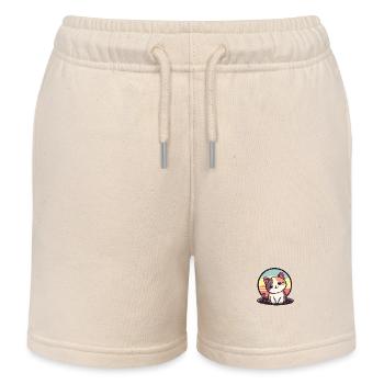 Niedliche Katze mit Sonnenuntergangshintergrund - Kinder Organic Joggingshorts Mini Bolter von Stanley/Stella - Natur - Vorne
