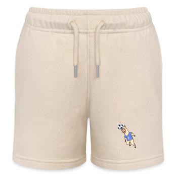 Comic Lama spielt Fußball - Kinder Organic Joggingshorts Mini Bolter von Stanley/Stella - Natur - Vorne