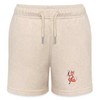 Comic fox twirling - Kids Organic Sweat Shorts by Stanley/Stella - soft Ecru - Front