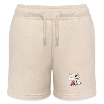 Mit Dalmatiner - Mädchen Geburtstag 6 Jahre - Kinder Organic Joggingshorts Mini Bolter von Stanley/Stella - Natur - Vorne
