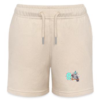 Mit Eule - Kinder Geburtstag 8 Jahre - Kinder Organic Joggingshorts Mini Bolter von Stanley/Stella - Natur - Vorne
