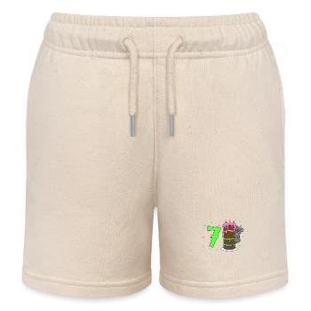 With Koala - Children's Birthday 7 Years - Kids Organic Sweat Shorts by Stanley/Stella - soft Ecru - Front