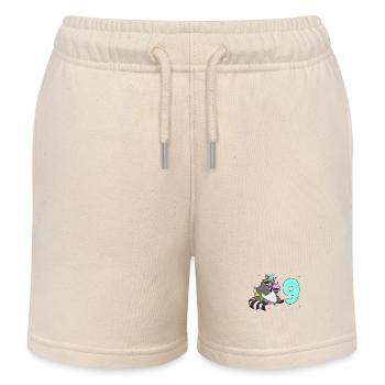 With raccoon - children's birthday 9 years - Kids Organic Sweat Shorts by Stanley/Stella - soft Ecru - Front