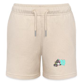 With raccoon - children's birthday 10 years - Kids Organic Sweat Shorts by Stanley/Stella - soft Ecru - Front