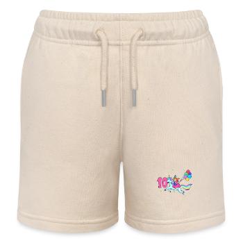 With Unicorn - Girl's Birthday 10 Years - Kids Organic Sweat Shorts by Stanley/Stella - soft Ecru - Front