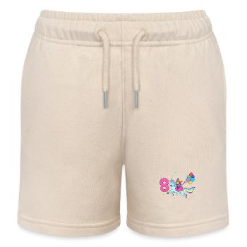 Mit Einhorn - Mädchen Geburtstag 8 Jahre - Kinder Organic Joggingshorts Mini Bolter von Stanley/Stella - Natur - Vorne