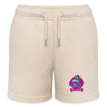 Queer - Chat mignon - Short de jogging enfant bio Stanley/Stella - écru doux - Devant