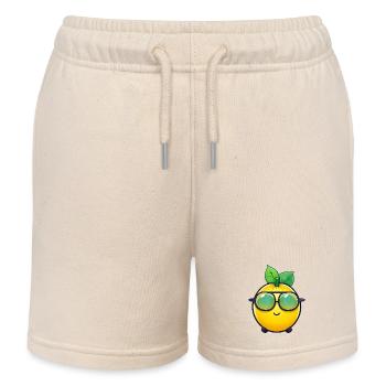 Cool Lemon - Refreshing Lemonade Design - Kids Organic Sweat Shorts by Stanley/Stella - soft Ecru - Front