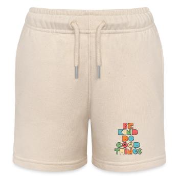 Sei freundlich, tue gute Dinge Inspiration Motivation - Kinder Organic Joggingshorts Mini Bolter von Stanley/Stella - Natur - Vorne