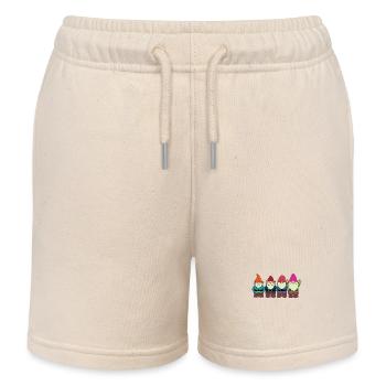 4 garden gnomes - Kids Organic Sweat Shorts by Stanley/Stella - soft Ecru - Front