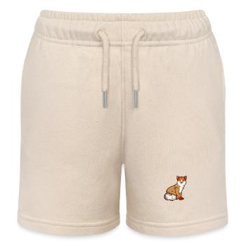 Drawing of a Tibetan fox - Kids Organic Sweat Shorts by Stanley/Stella - soft Ecru - Front