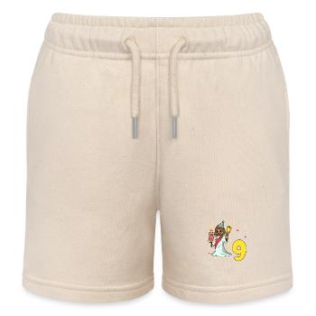 With Jesus - Children's Birthday 9 Years - Kids Organic Sweat Shorts by Stanley/Stella - soft Ecru - Front