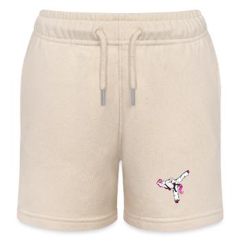 Cartoon Unicorn Doing Hapkido - Kids Organic Sweat Shorts by Stanley/Stella - soft Ecru - Front