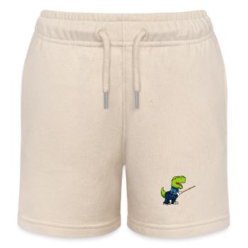 Cartoon TREX does kendo - Kids Organic Sweat Shorts by Stanley/Stella - soft Ecru - Front