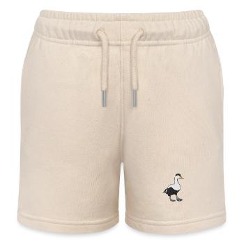 Dessin d’un eider - Short de jogging enfant bio Stanley/Stella - écru doux - Devant