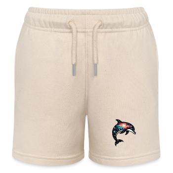 Dolphin Space Galaxy Universum - Kinder Organic Joggingshorts Mini Bolter von Stanley/Stella - Natur - Vorne