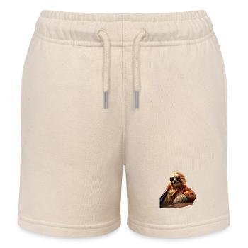 Faultier Morgenmuffel Faulenzer Süße Faultiere - Kinder Organic Joggingshorts Mini Bolter von Stanley/Stella - Natur - Vorne