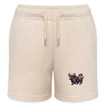 Ochse Tattoo Tribal Chinesisches Tierkreiszeichen - Kinder Organic Joggingshorts Mini Bolter von Stanley/Stella - Natur - Vorne