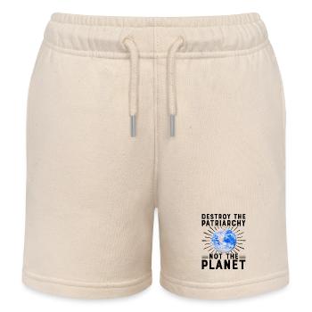 Destroy the Patriarchy not the planet - Kids Organic Sweat Shorts by Stanley/Stella - soft Ecru - Front