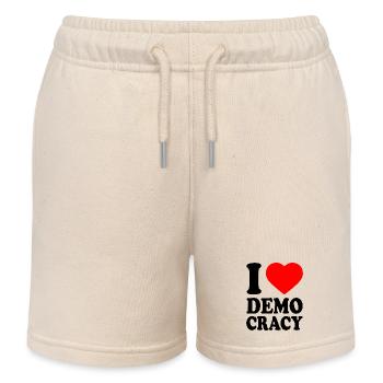 i love democracy - Kids Organic Sweat Shorts by Stanley/Stella - soft Ecru - Front