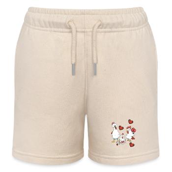 Pregnancy, Birth, Family, Chicken, Eggshell, Egg - Kids Organic Sweat Shorts by Stanley/Stella - soft Ecru - Front