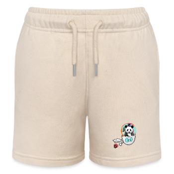 Fantasy Panda Bear Panda Bear Bear - Kids Organic Sweat Shorts by Stanley/Stella - soft Ecru - Front
