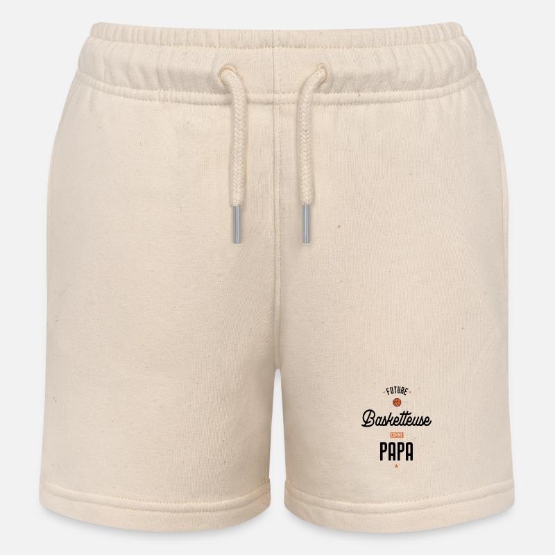 Future basketteuse comme papa - Short de jogging enfant bio Stanley/Stella - écru doux