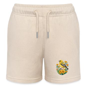 Pinson jaune - Short de jogging enfant bio Stanley/Stella - écru doux - Devant