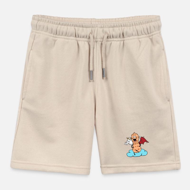 Celestial Peanut Angel Little Devil Cloud Nut Kids Organic Sweat Shorts by Stanley/Stella