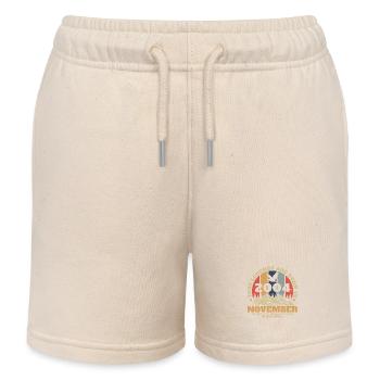 November 2004 Vintage Birthday Gift - Kids Organic Sweat Shorts by Stanley/Stella - soft Ecru - Front