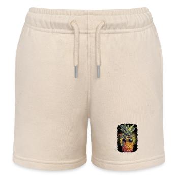 Lustige Ananas mit Sonnenbrille Frucht Tropisch - Kinder Organic Joggingshorts Mini Bolter von Stanley/Stella - Natur - Vorne