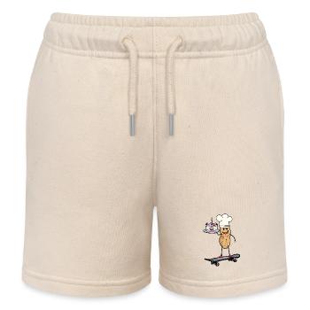 Erdnuss Geburtstag Torte Skater Grüße Bäcker - Kinder Organic Joggingshorts Mini Bolter von Stanley/Stella - Natur - Vorne