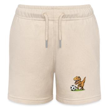 Fußball T Rex - Kinder Organic Joggingshorts Mini Bolter von Stanley/Stella - Natur - Vorne